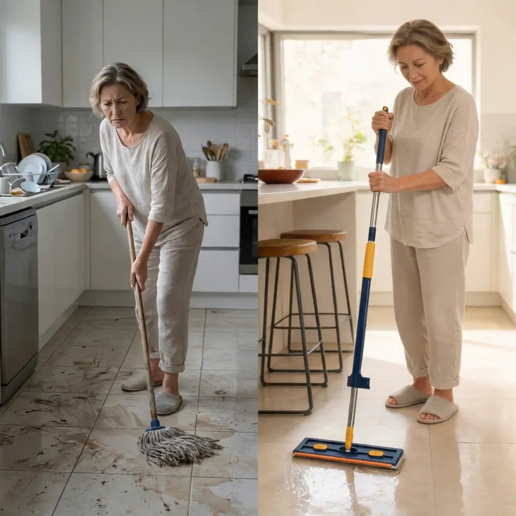 SpinClean™ | Balai serpillière Rotative Avec Système D’essorage Intégré