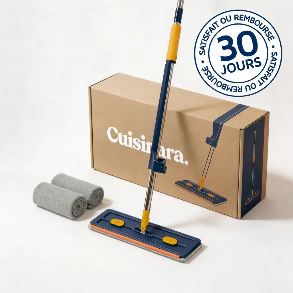 SpinClean™ | Balai serpillière Rotative Avec Système D’essorage Intégré