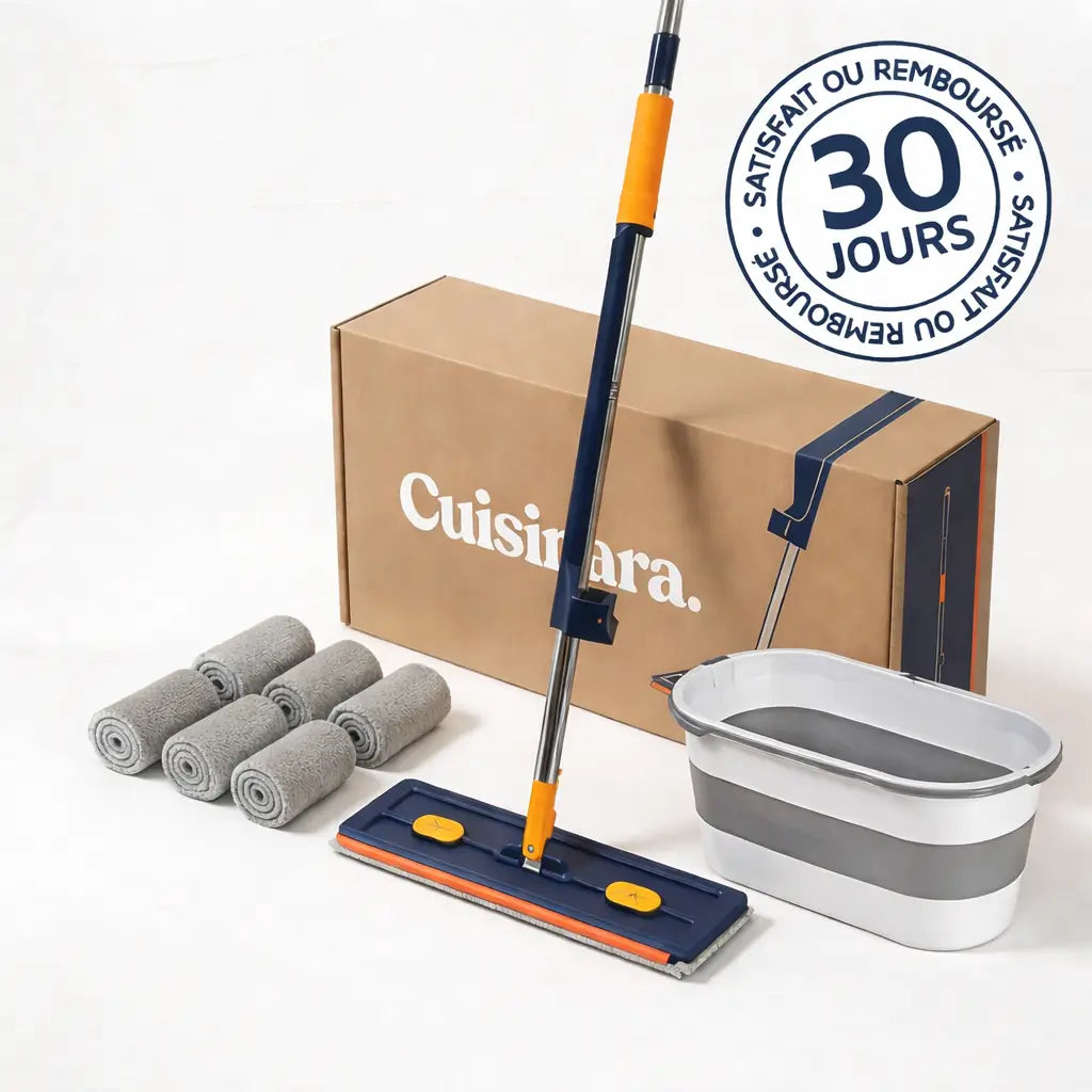 SpinClean™ | Balai serpillière Rotative Avec Système D’essorage Intégré