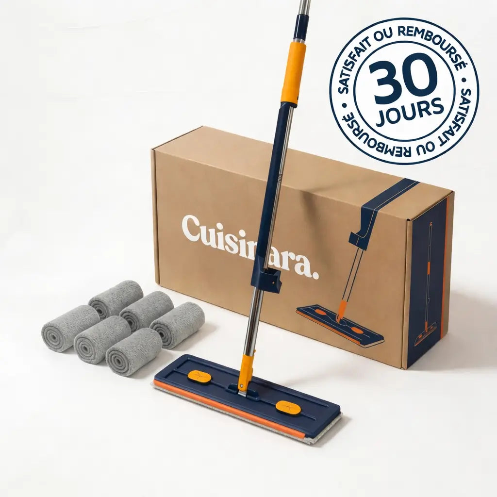 SpinClean™ | Balai serpillière Rotative Avec Système D’essorage Intégré