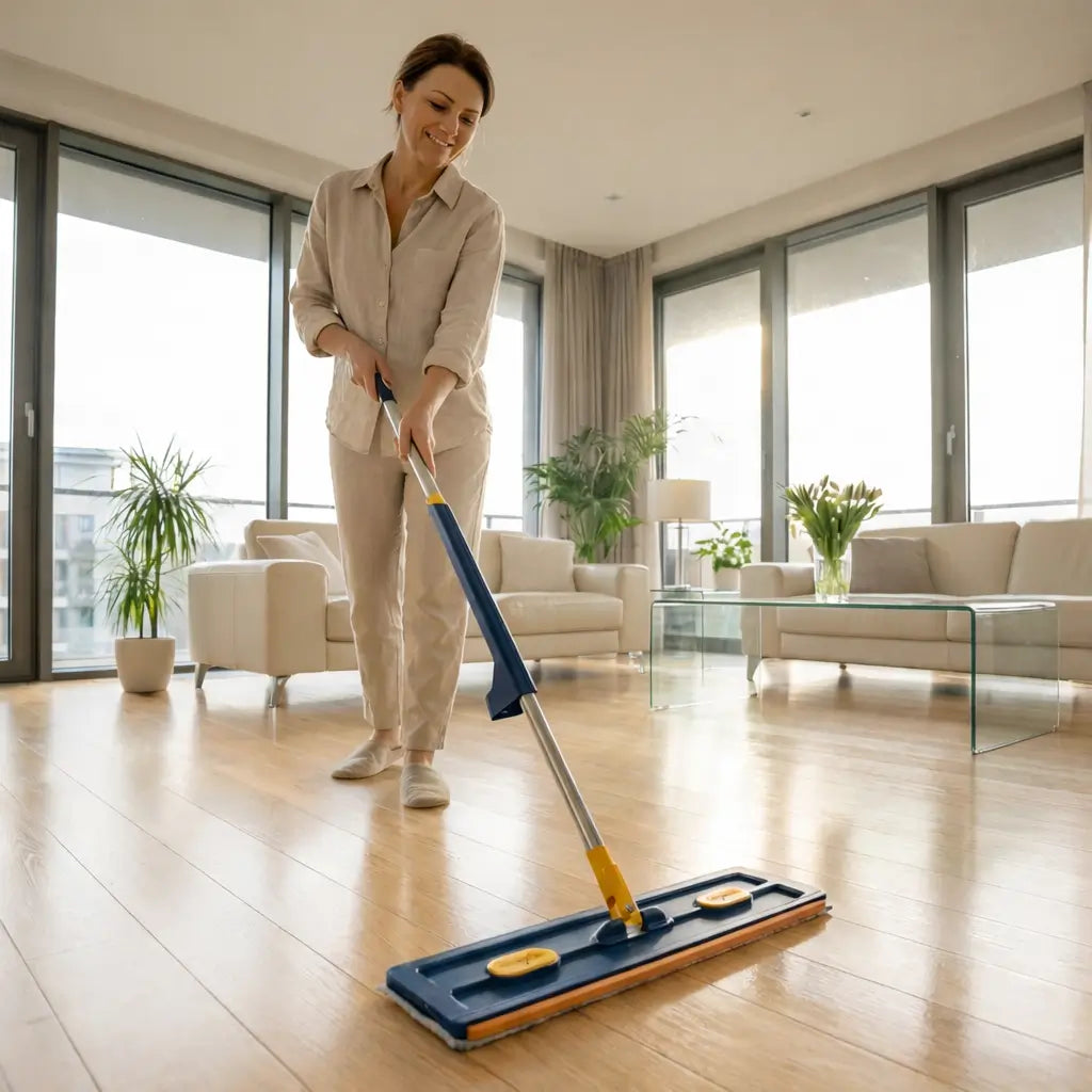 SpinClean™ | Balai serpillière Rotative Avec Système D’essorage Intégré