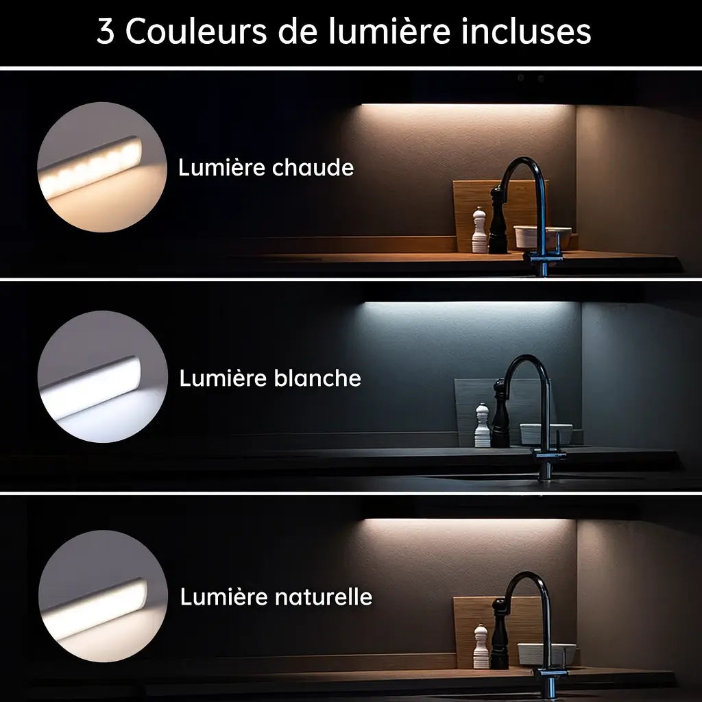 GlowSense – Lampe LED sans fil avec capteur infrarouge, rechargeable & magnétique